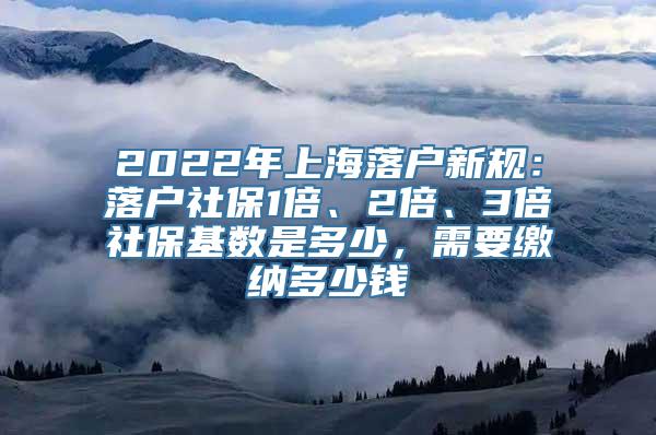 2022年上海落户新规：落户社保1倍、2倍、3倍社保基数是多少，需要缴纳多少钱