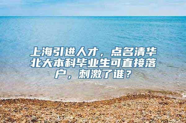 上海引进人才，点名清华北大本科毕业生可直接落户，刺激了谁？