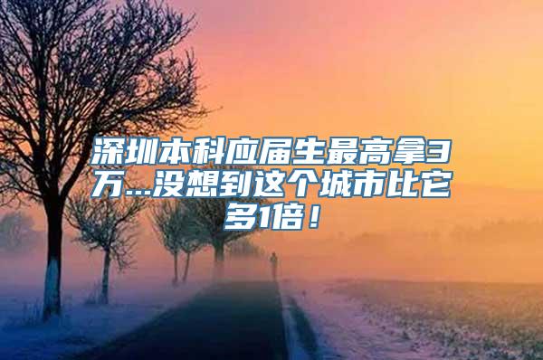 深圳本科应届生最高拿3万...没想到这个城市比它多1倍！