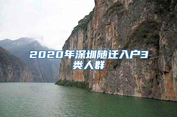 2020年深圳随迁入户3类人群