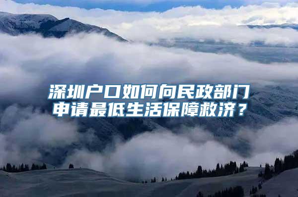 深圳户口如何向民政部门申请最低生活保障救济？