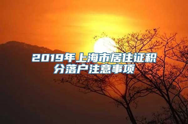 2019年上海市居住证积分落户注意事项