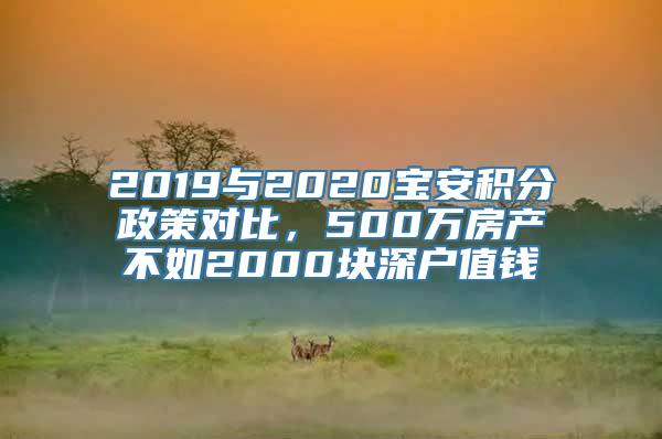 2019与2020宝安积分政策对比，500万房产不如2000块深户值钱