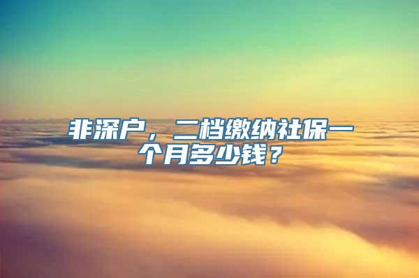 非深户，二档缴纳社保一个月多少钱？