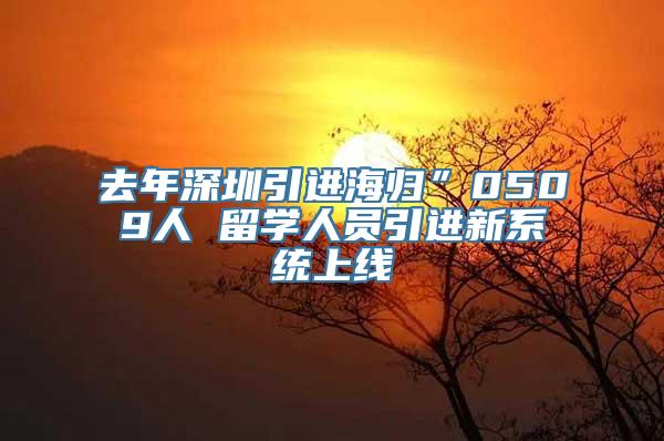 去年深圳引进海归”0509人 留学人员引进新系统上线