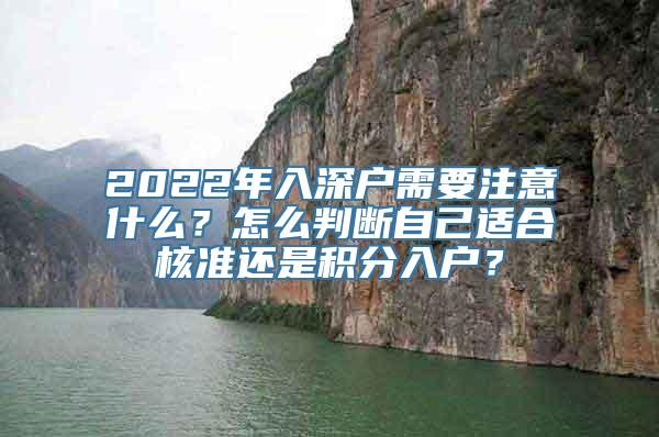 2022年入深户需要注意什么？怎么判断自己适合核准还是积分入户？