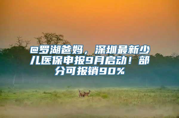 @罗湖爸妈，深圳最新少儿医保申报9月启动！部分可报销90%