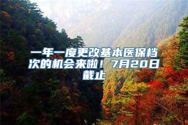 一年一度更改基本医保档次的机会来啦！7月20日截止