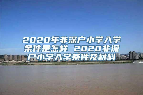 2020年非深户小学入学条件是怎样 2020非深户小学入学条件及材料