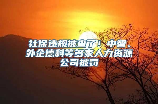 社保违规被查了！中智、外企德科等多家人力资源公司被罚