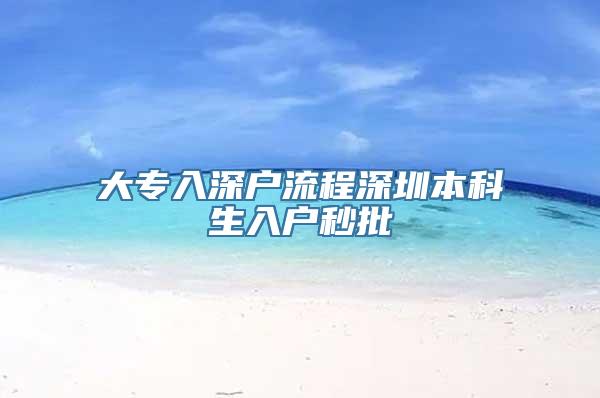 大专入深户流程深圳本科生入户秒批