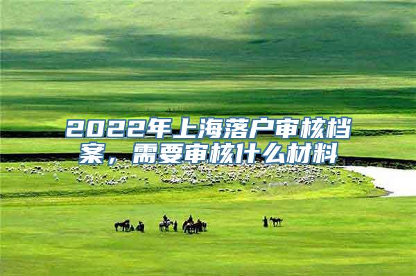 2022年上海落户审核档案，需要审核什么材料