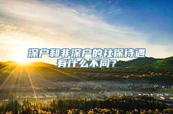 深户和非深户的社保待遇有什么不同？