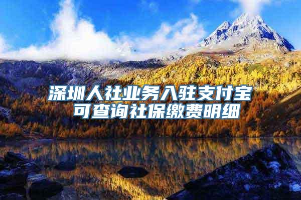 深圳人社业务入驻支付宝 可查询社保缴费明细