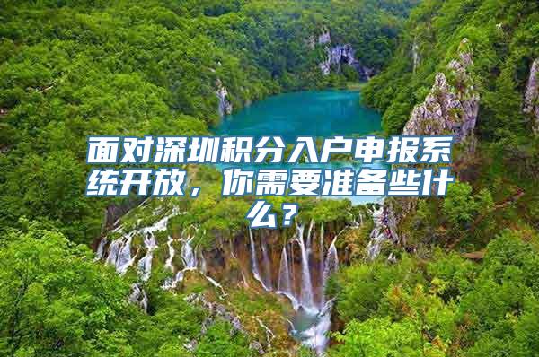 面对深圳积分入户申报系统开放，你需要准备些什么？