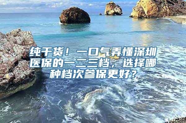 纯干货！一口气弄懂深圳医保的一二三档，选择哪种档次参保更好？