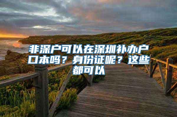 非深户可以在深圳补办户口本吗？身份证呢？这些都可以