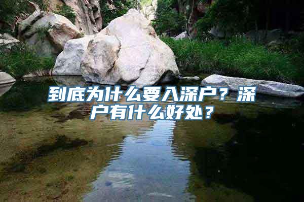 到底为什么要入深户？深户有什么好处？