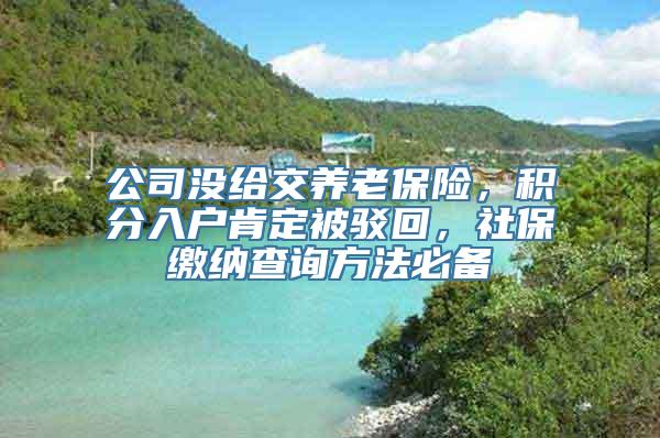 公司没给交养老保险，积分入户肯定被驳回，社保缴纳查询方法必备