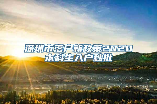 深圳市落户新政策2020本科生入户秒批