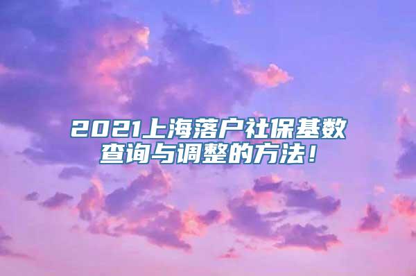 2021上海落户社保基数查询与调整的方法！