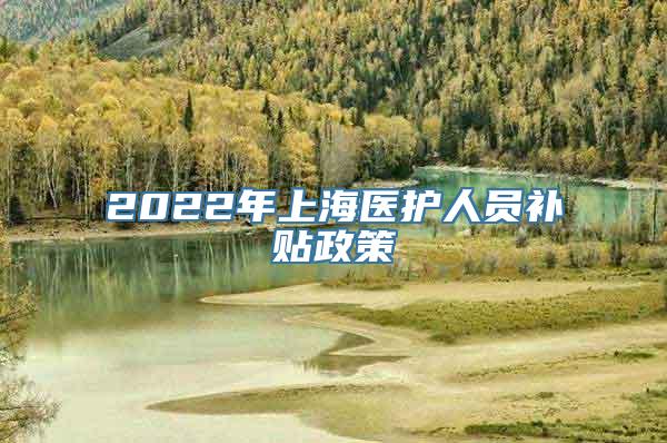 2022年上海医护人员补贴政策