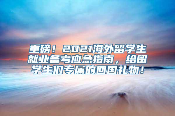 重磅！2021海外留学生就业备考应急指南，给留学生们专属的回国礼物！