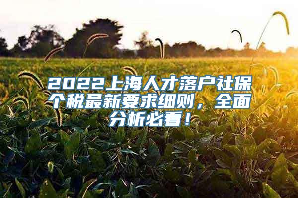 2022上海人才落户社保个税最新要求细则，全面分析必看！