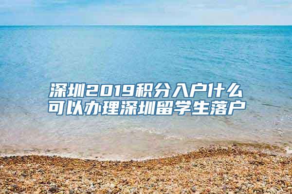 深圳2019积分入户什么可以办理深圳留学生落户