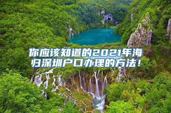 你应该知道的2021年海归深圳户口办理的方法！