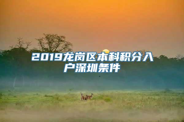 2019龙岗区本科积分入户深圳条件