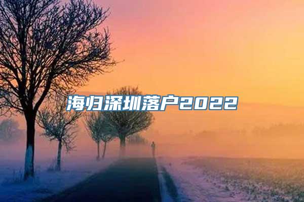 海归深圳落户2022