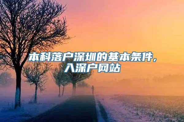 本科落户深圳的基本条件,入深户网站