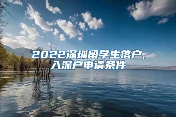 2022深圳留学生落户,入深户申请条件