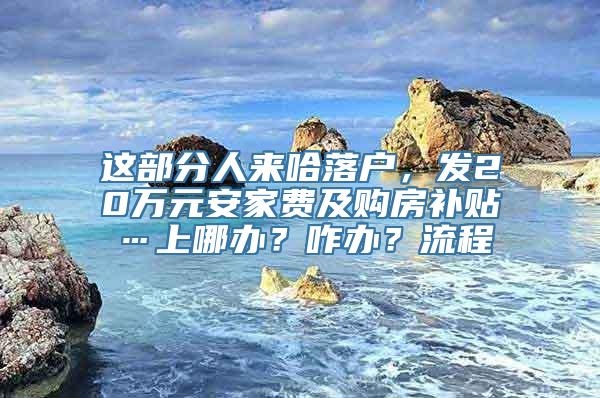 这部分人来哈落户，发20万元安家费及购房补贴…上哪办？咋办？流程↘