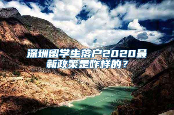 深圳留学生落户2020最新政策是咋样的？