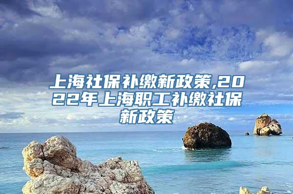 上海社保补缴新政策,2022年上海职工补缴社保新政策