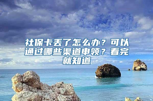 社保卡丢了怎么办？可以通过哪些渠道申领？看完就知道→