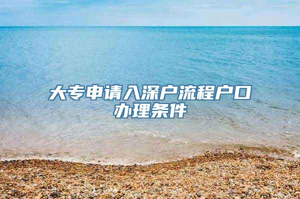 大专申请入深户流程户口办理条件