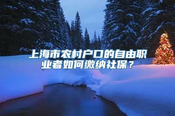 上海市农村户口的自由职业者如何缴纳社保？