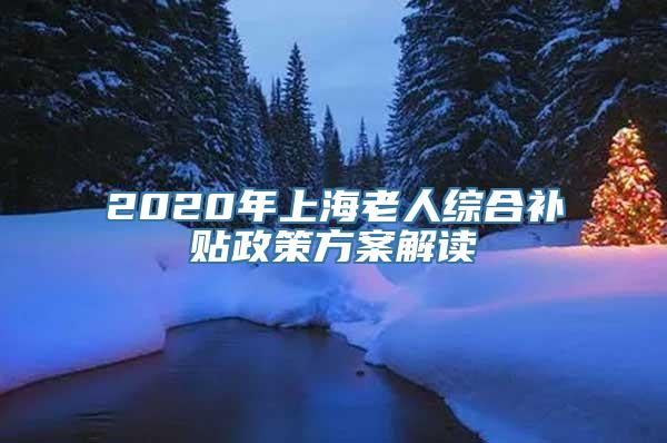 2020年上海老人综合补贴政策方案解读