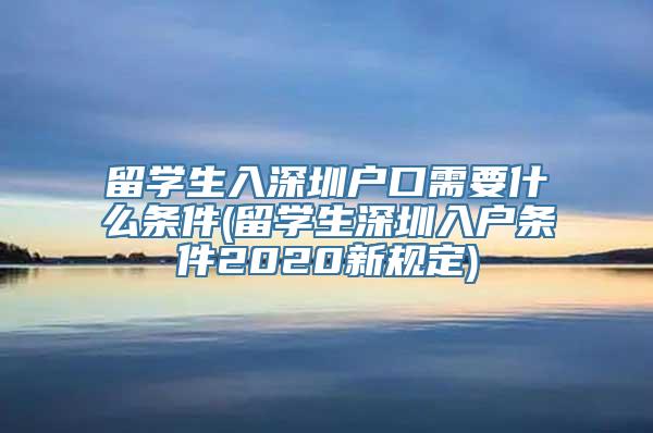 留学生入深圳户口需要什么条件(留学生深圳入户条件2020新规定)