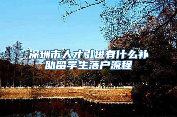 深圳市人才引进有什么补助留学生落户流程