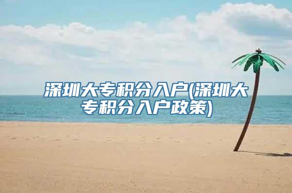 深圳大专积分入户(深圳大专积分入户政策)