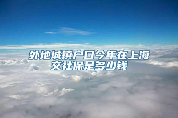 外地城镇户口今年在上海交社保是多少钱