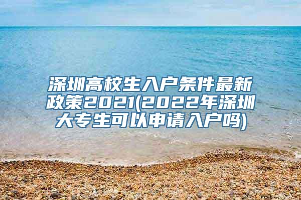 深圳高校生入户条件最新政策2021(2022年深圳大专生可以申请入户吗)