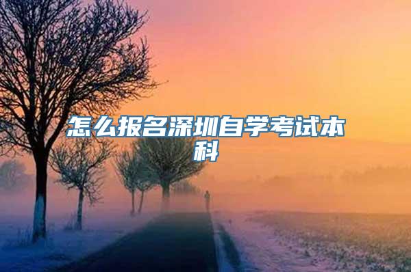 怎么报名深圳自学考试本科