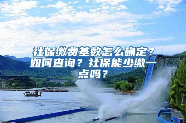 社保缴费基数怎么确定？如何查询？社保能少缴一点吗？