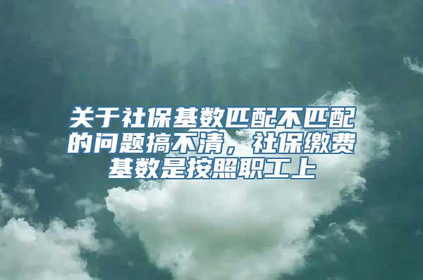 关于社保基数匹配不匹配的问题搞不清，社保缴费基数是按照职工上