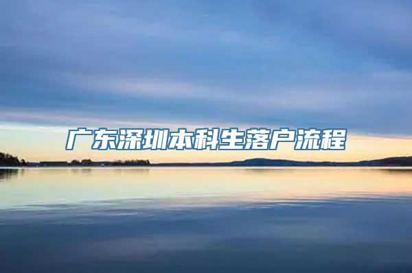 广东深圳本科生落户流程